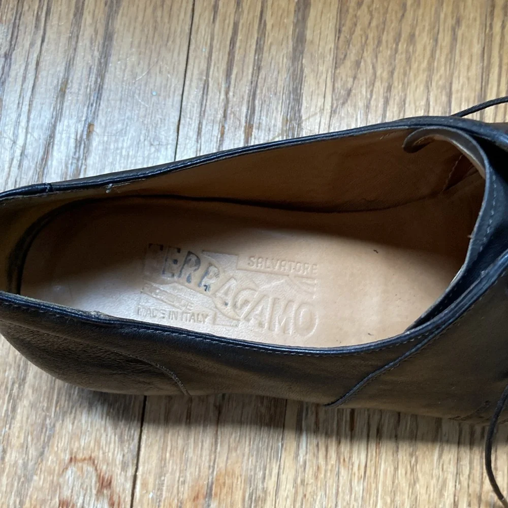 Vintage Salvatore Ferragamo Dark Brown Leather Dress Shoes